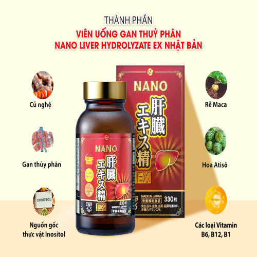 Viên uống hỗ trợ giải độc gan Nano Liver Hydrolyzate EX 330 viên